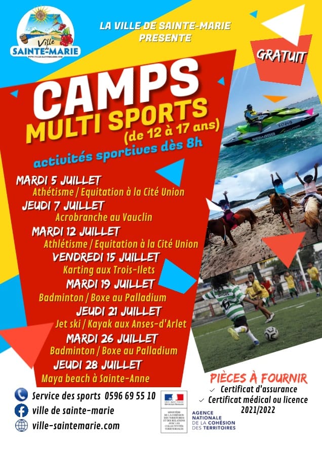 CAMPS MULTI SPORTS Ville de Sainte Marie