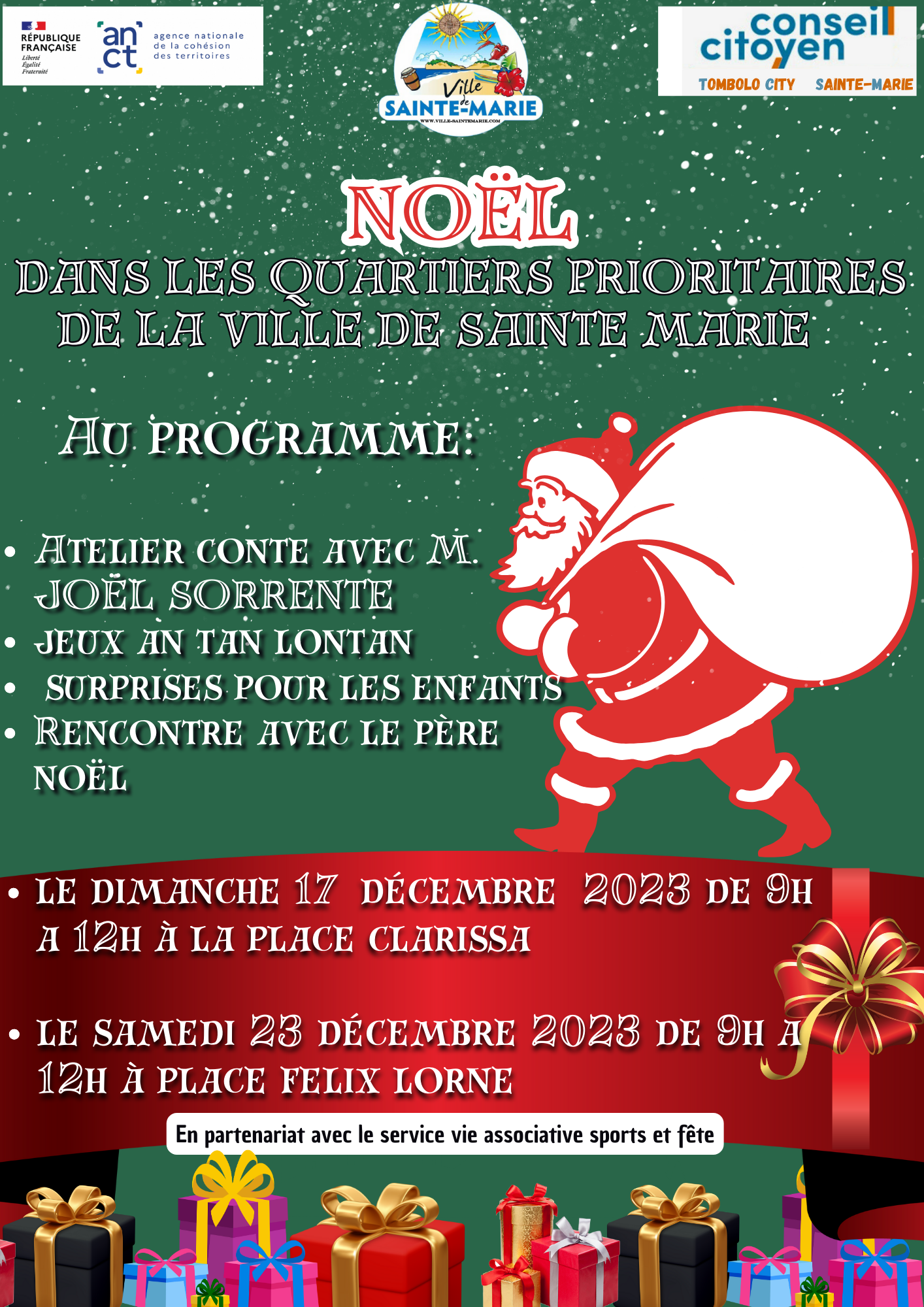 NOEL DANS LES QUARTIERS PRIORITAIRES DE LA VILLE Ville de Sainte Marie
