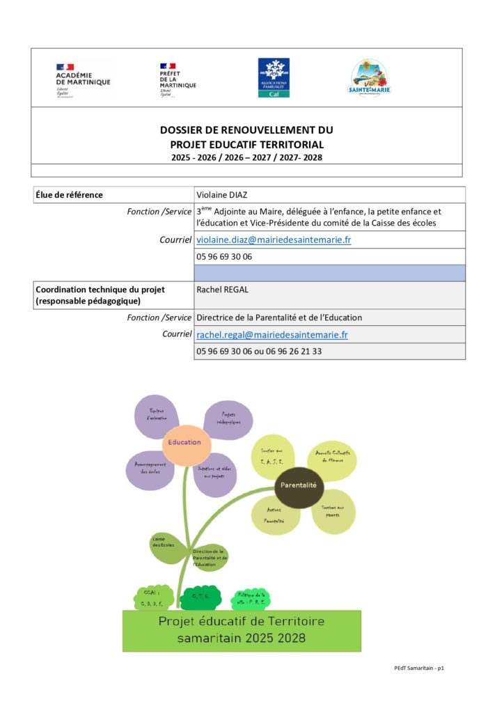 Projet éducatif territorial 2025-2028 de Sainte-Marie