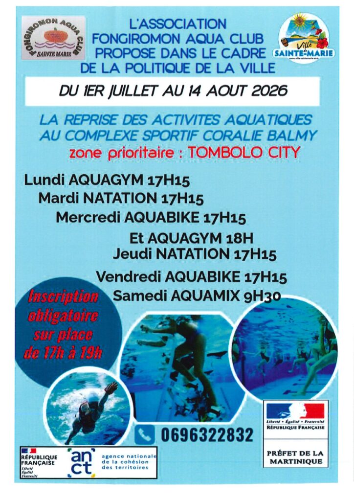 flyer activites aquatiques vacances 2026 (1) page-0001 - ACTIVITES AQUATIQUES AU COMPLEXE SPORTIF CORALIE BALMY - image 2