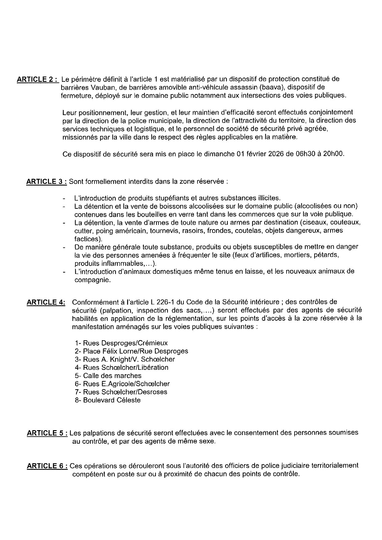 Illustration 3 de l’actualité « ARRETE PORTANT DIVERSES MESURES DESTINEES A FACILITER LE DÉROULEMENT DE LA PARADE DES ALIZES »