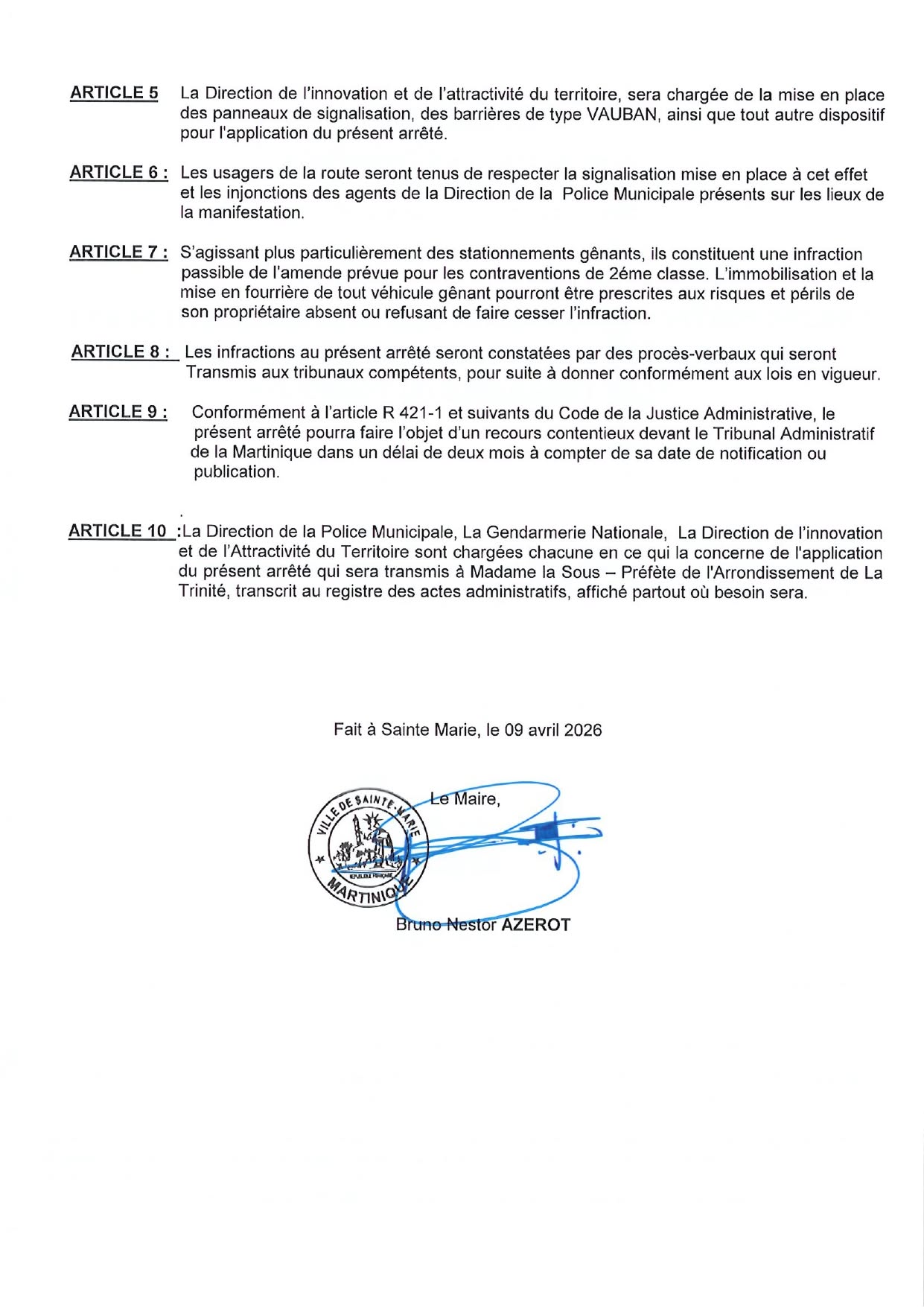 Illustration 2 de l’actualité « REGLEMENTATION DE LA CIRCULATION ET DU STATIONNEMENT – « LES TERRASSES DU TOMBOLO » »