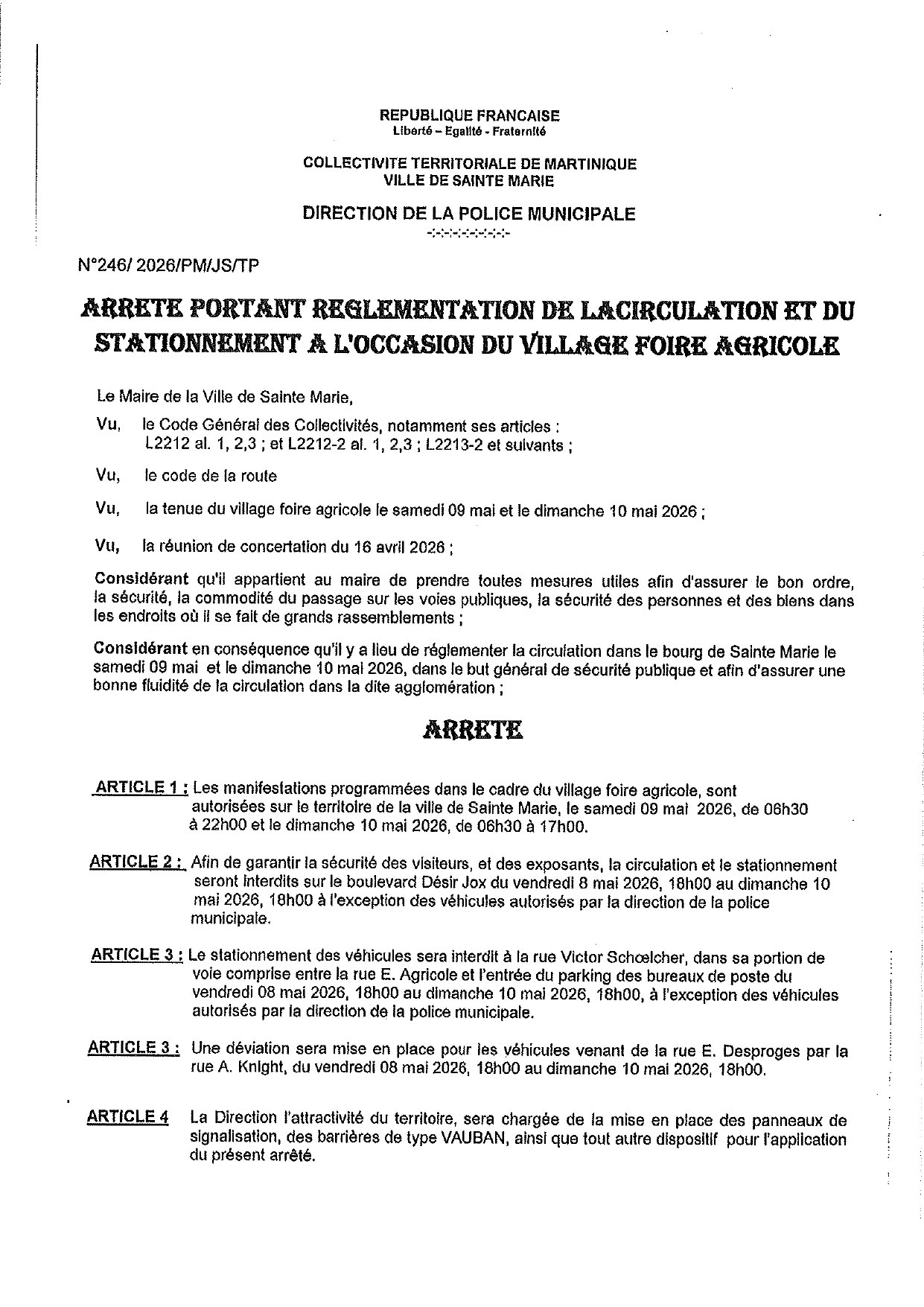 Illustration 2 de l’actualité « ARRETE – REGLEMENTATION DE LA CIRCULATION ET DU STATIONNEMENT »