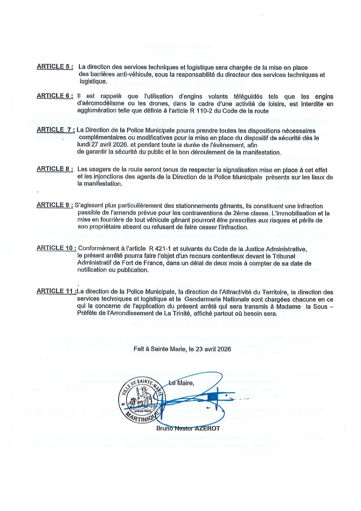 Illustration 1 de l’actualité « ARRETE – REGLEMENTATION DE LA CIRCULATION ET DU STATIONNEMENT »