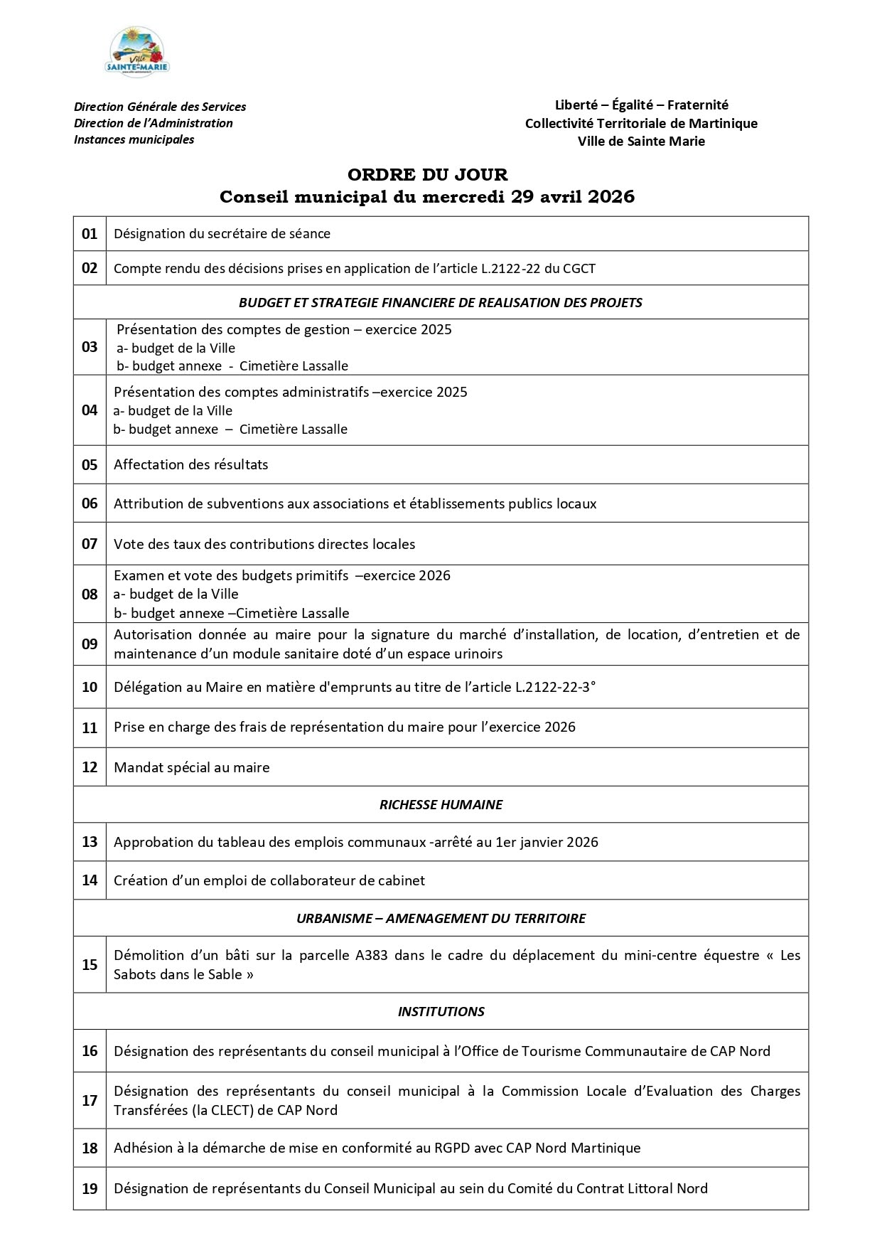 Illustration 1 de lâactualitĂ© « CONSEIL MUNICIPAL »