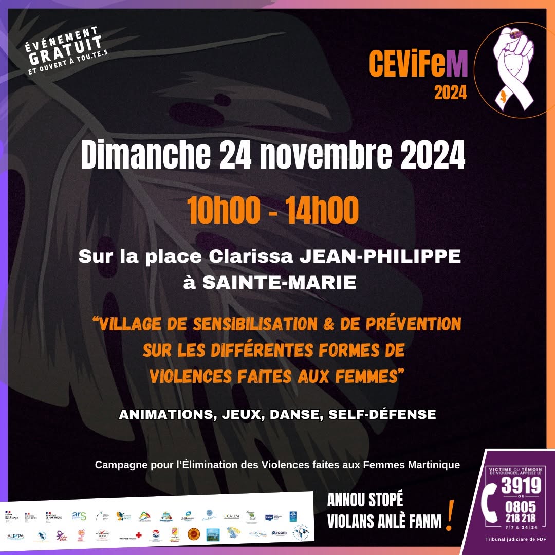 Illustration 2 de l’actualité « CEViFeM (CAMPAGNE POUR L'ELIMINATION DES VIOLENCES FAITES AUX FEMMES EN MARTINIQUE) »