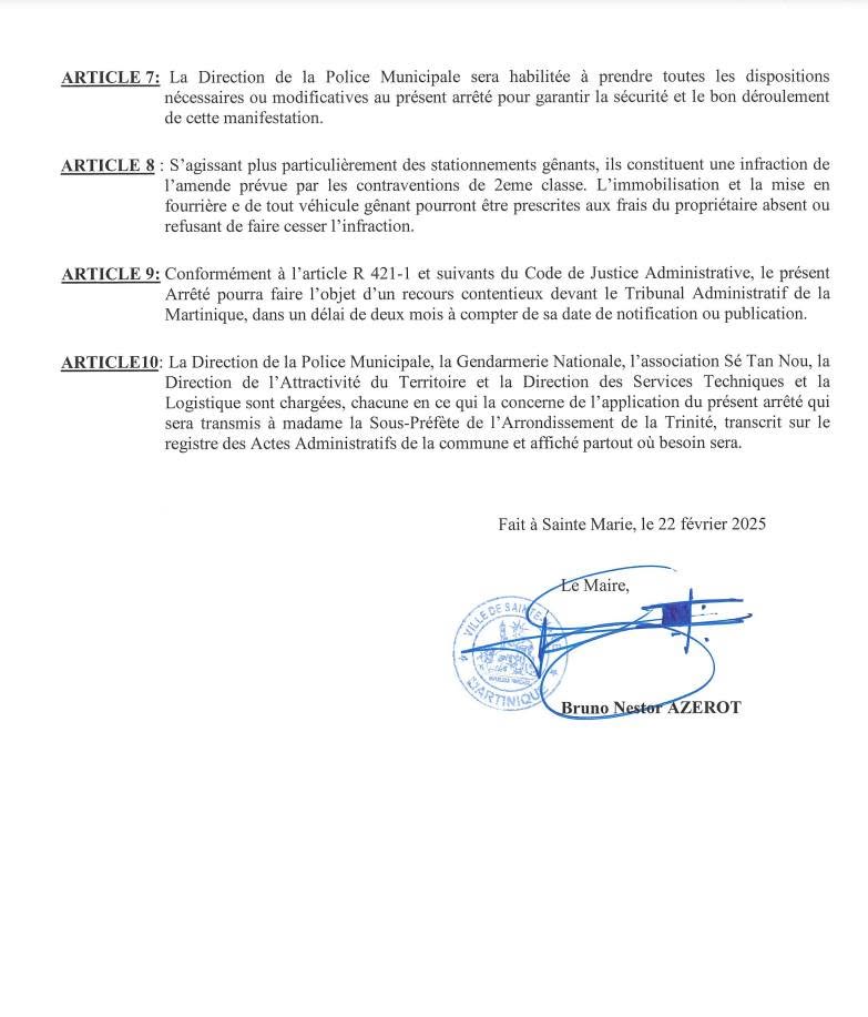 Illustration 2 de l’actualité « ARRETE PORTANT REGLEMENTATION DE LA CIRCULATION A L'OCCASION D'UN DEBOULE DANS LE BOURG »